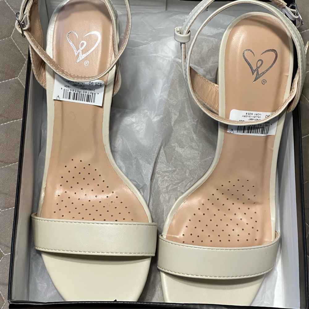 Cream Ankle Strap heels from Windsor